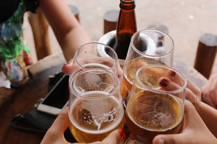 Ladies Toasting With Beer.