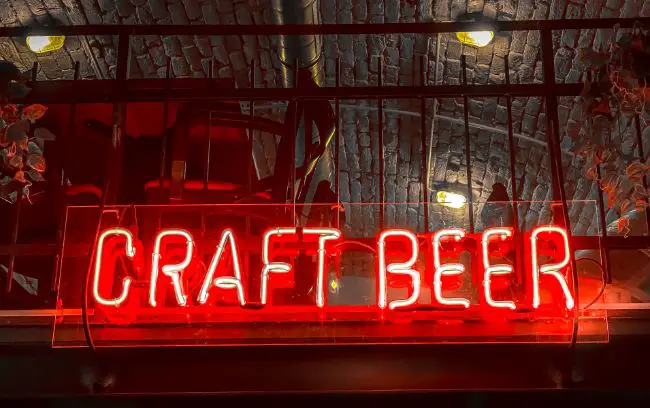 A Craft Beer Sign For A Bar.
