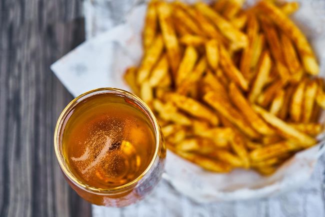 beer with low calories - and french fries