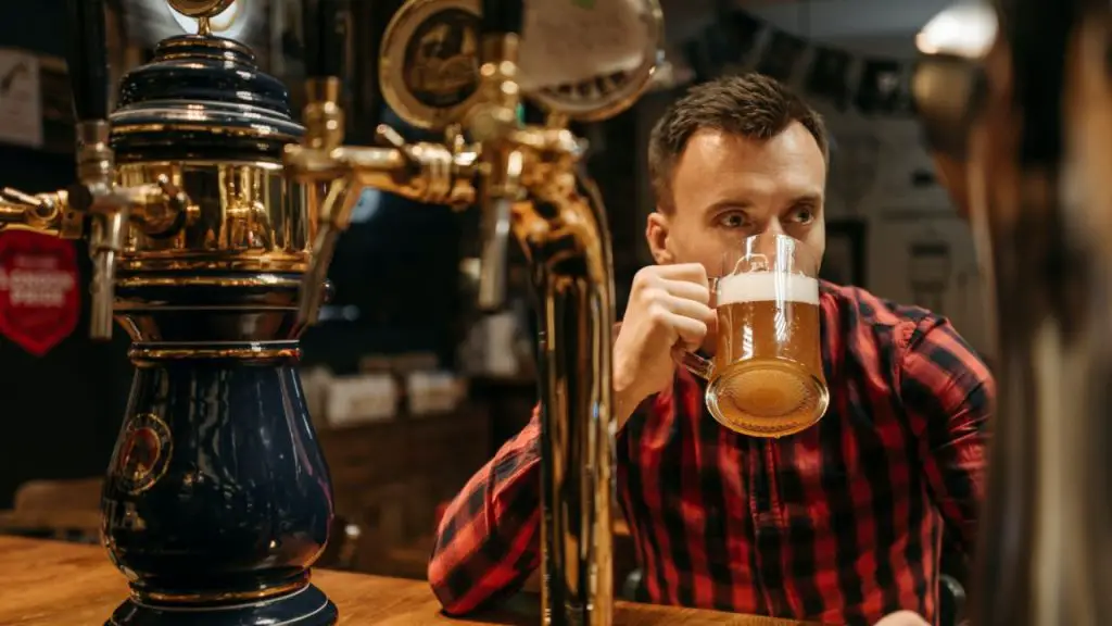 A Man Enjoy Beer.