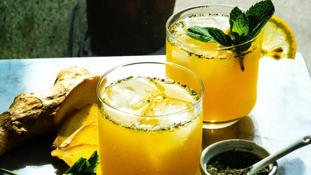Ginger and Mint Refreshing Cold Drinks.