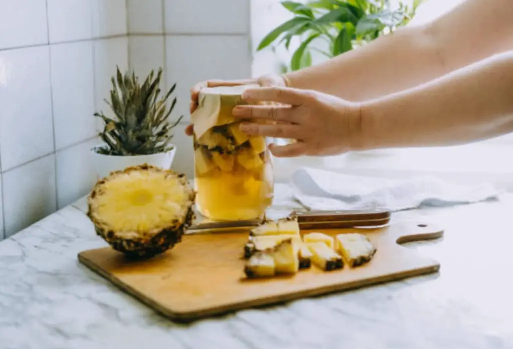 Preparing Pineapple For Fermentation.